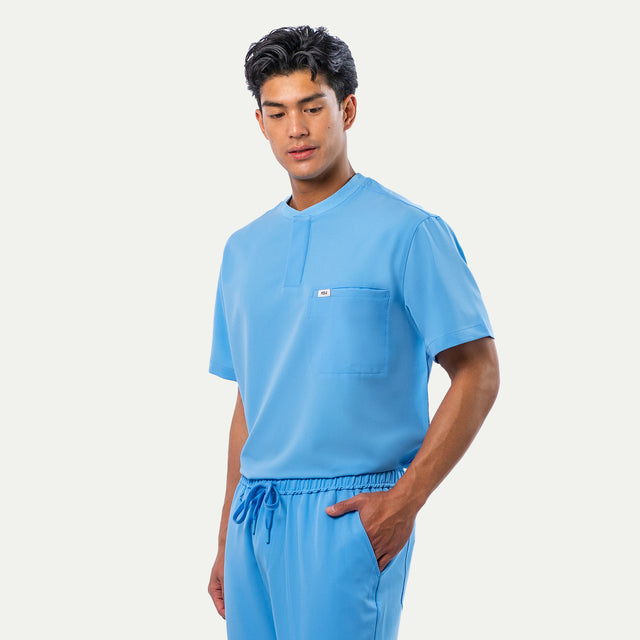 Karl 2-Pocket Henley Scrub Top
