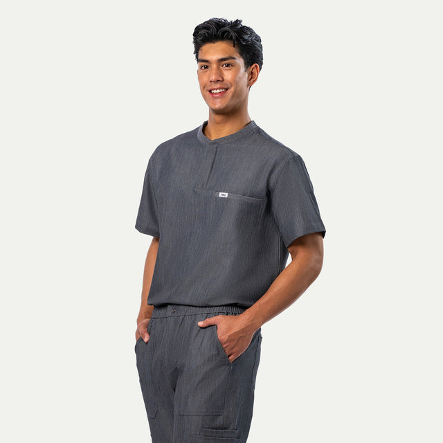 Karl 2-Pocket Henley Scrub Top