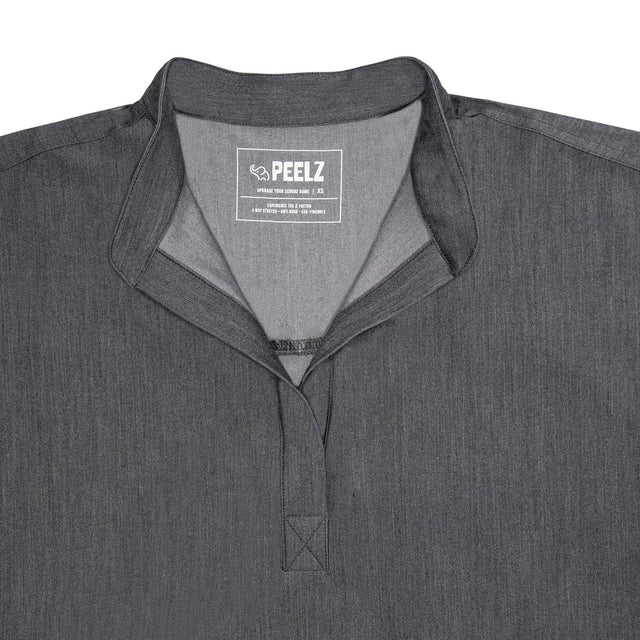 Lindsey 2-Pocket Mandarin Collar Scrub Top