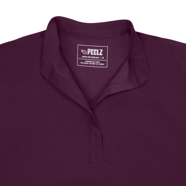 Lindsey 2-Pocket Mandarin Collar Scrub Top