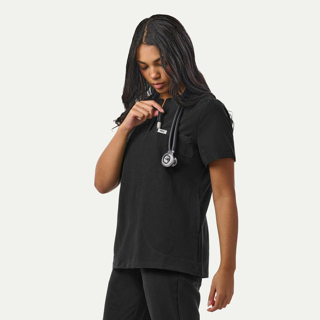 Rina 4-Pocket A-Neck Scrub Top