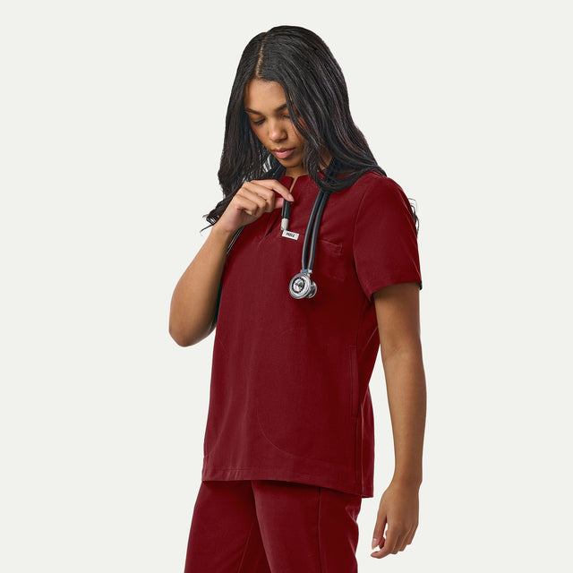 Rina 4-Pocket A-Neck Scrub Top