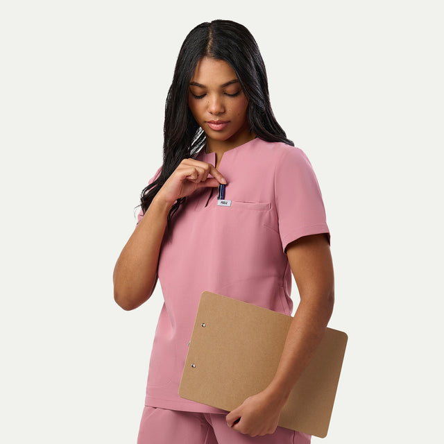 Rina 4-Pocket A-Neck Scrub Top