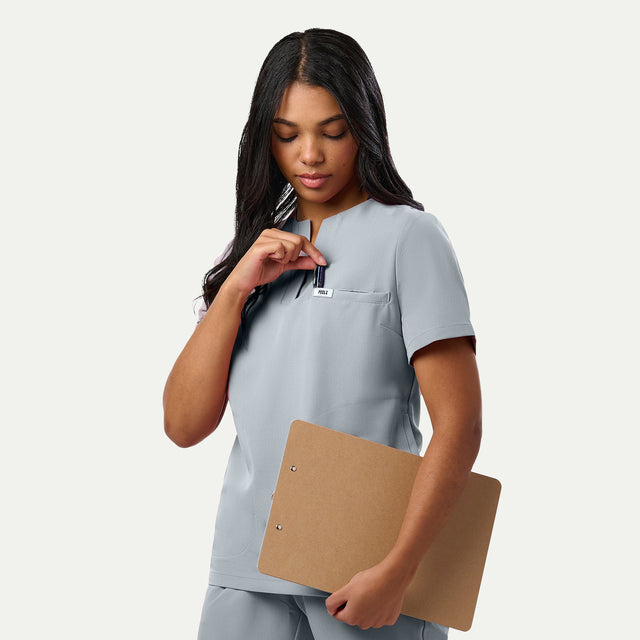 Rina 4-Pocket A-Neck Scrub Top