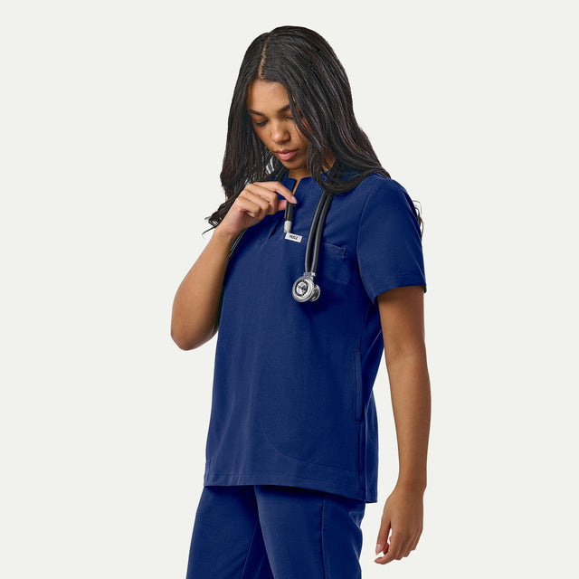 Rina 4-Pocket A-Neck Scrub Top
