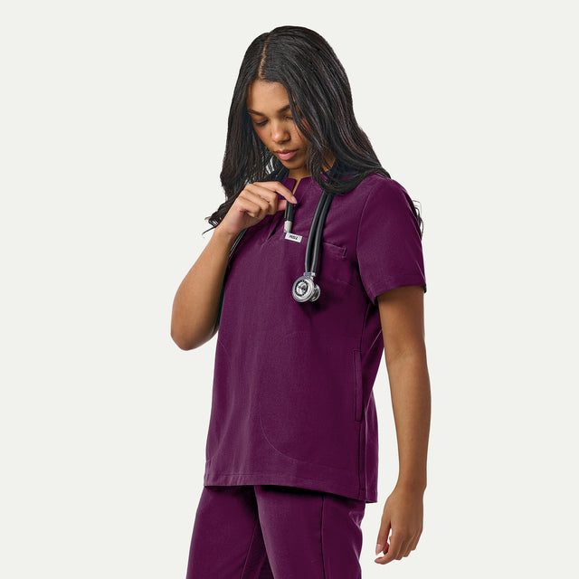 Rina 4-Pocket A-Neck Scrub Top