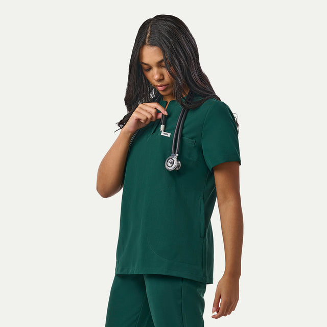 Rina 4-Pocket A-Neck Scrub Top