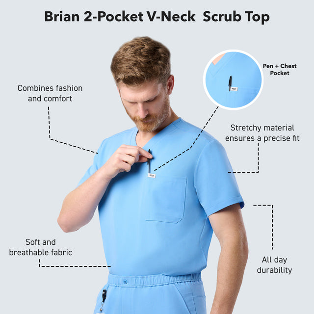 Brian 2-Pocket V-Neck Scrub Top