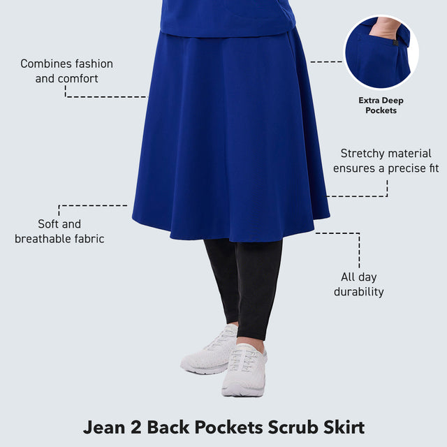 Jean 2 Back Pockets Scrub Skirt
