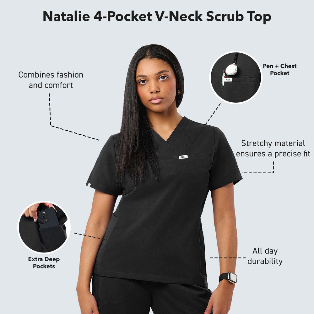 Natalie 4-Pocket V-Neck Scrub Top