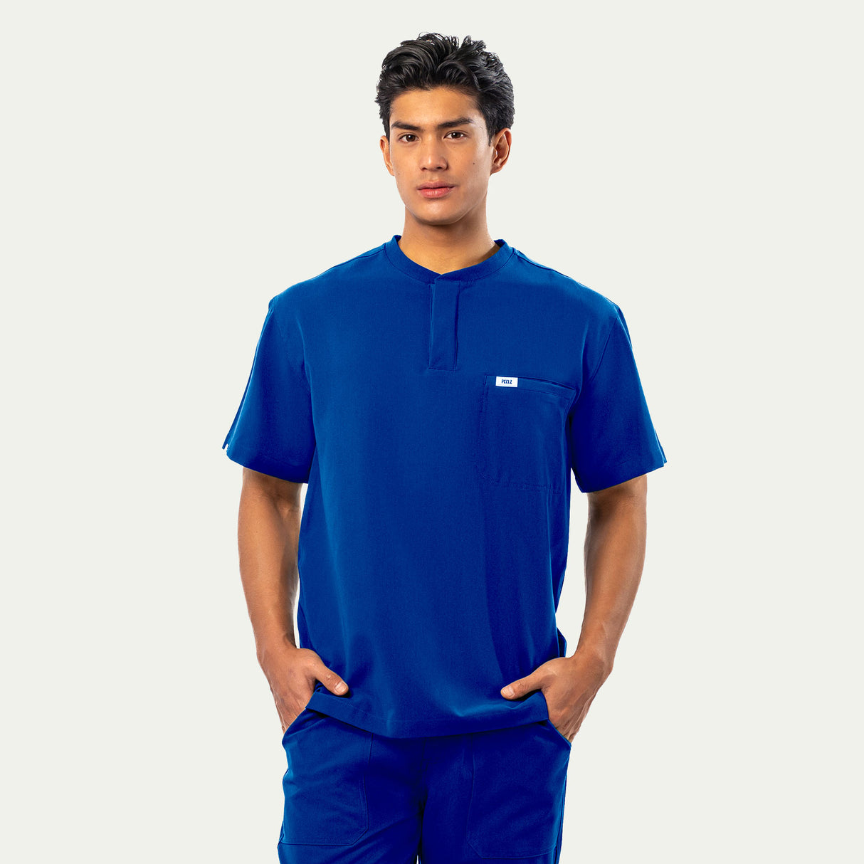 Karl 2-Pocket Henley Scrub Top