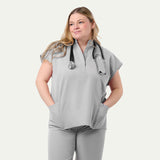 Lindsey 2-Pocket Mandarin Collar Scrub Top