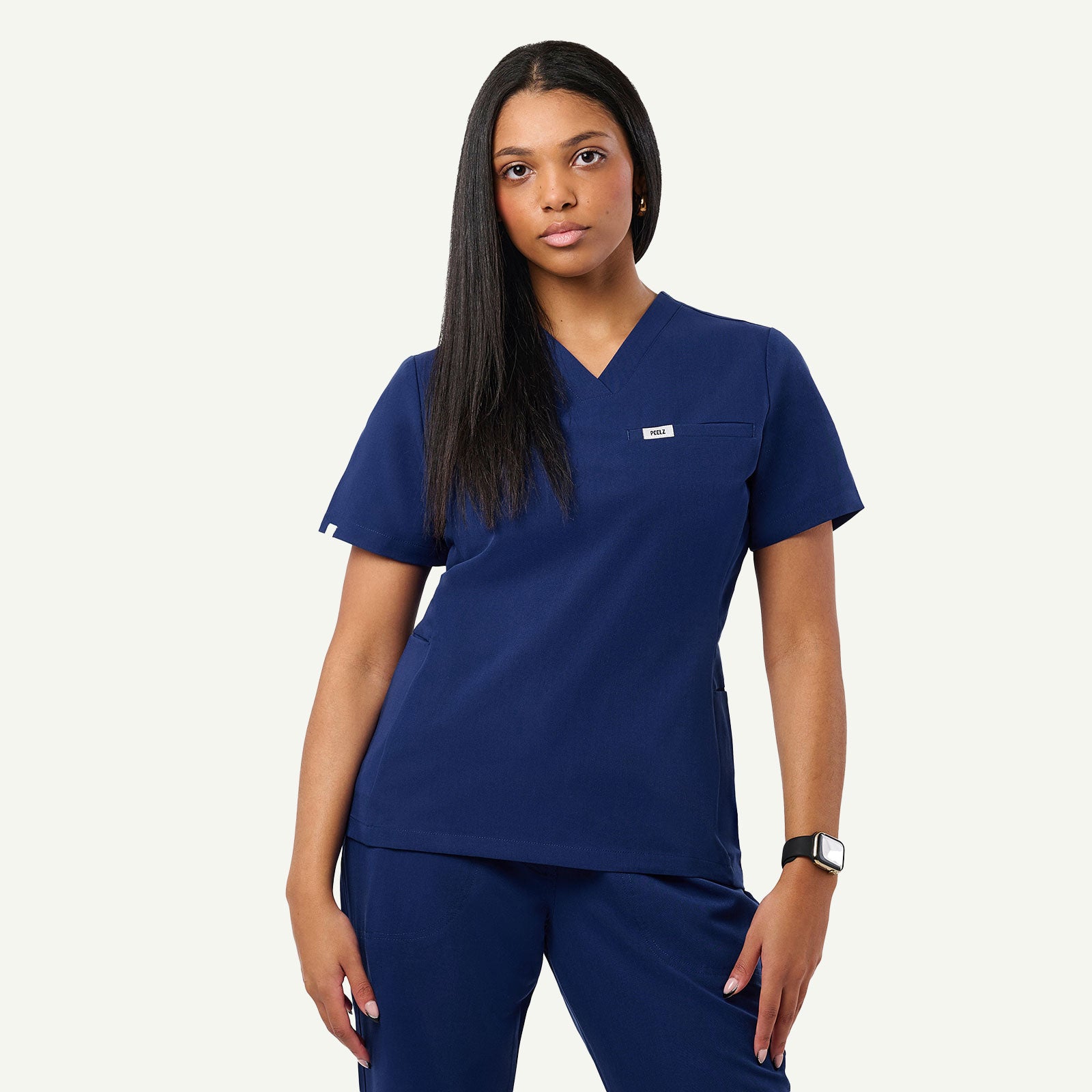 Natalie V-Neck 4-Pocket Women's Scrub Top | Peelz Scrubs