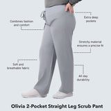 Olivia 2-Pocket Straight Leg Scrub Pant - Regular