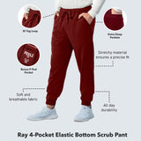 Ray 4-Pocket Elastic Bottom Scrub Pant - Long