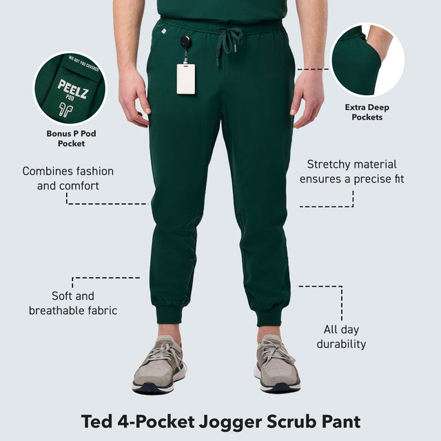 Ted 4-Pocket Jogger Scrub Pants - Short
